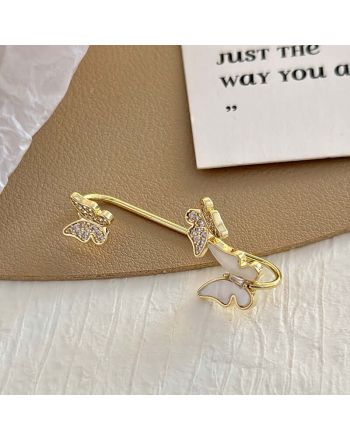 Minimal Butterfly Ear Climber Ear Cuff | R2703